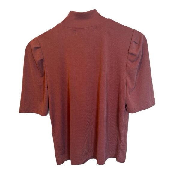 Saltwater Luxe Women’s Short Sleeve Mock Neck Tee Small Raspberry Knit Modal - Picture 2 of 7